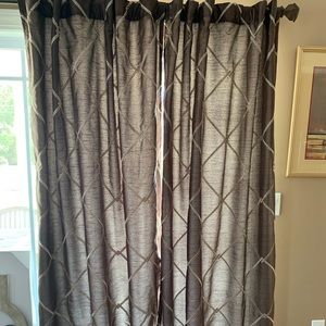 Geometric tab top blackout curtains. 84” length
